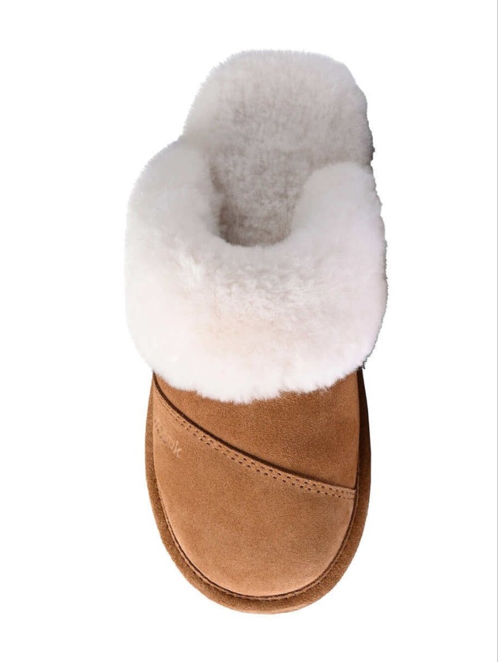 Nuknuuk Becca Sheep wool Shearling Suede Leather Lined Slip-On Slipper Chestnut
